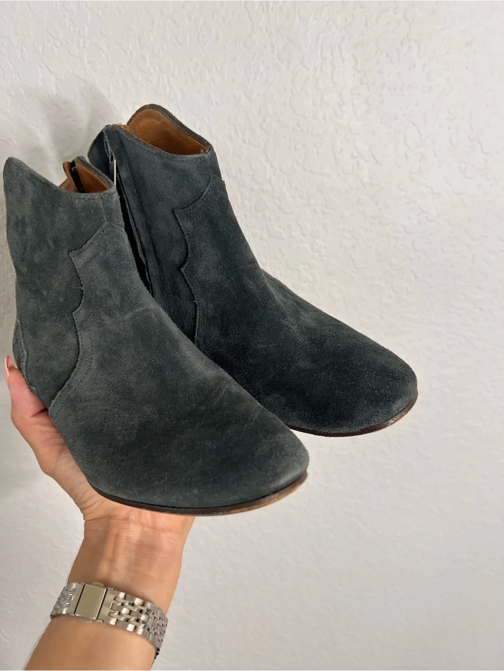 ISABEL MARANT Dicker Suede Cowboy Ankle Boots Women Size 5 Western Bootie
